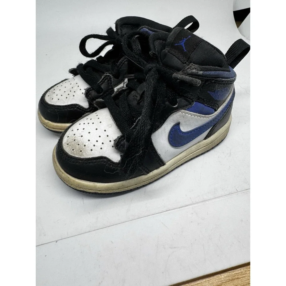 Nike Air Jordan 1 Mid Racer Blue White Black TD Toddler Size 7C SB22
